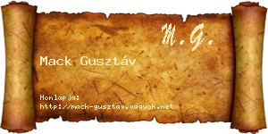 Mack Gusztáv névjegykártya