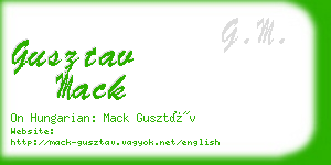 gusztav mack business card